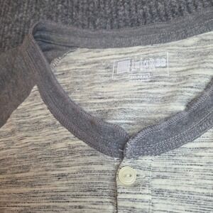 LuLaRoe 2XL Mens Gray White Long Sleeve Henley T Shirt Casual Layering Top